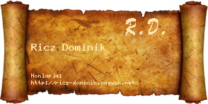 Ricz Dominik névjegykártya